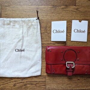 Red Chloe envelope long wallet